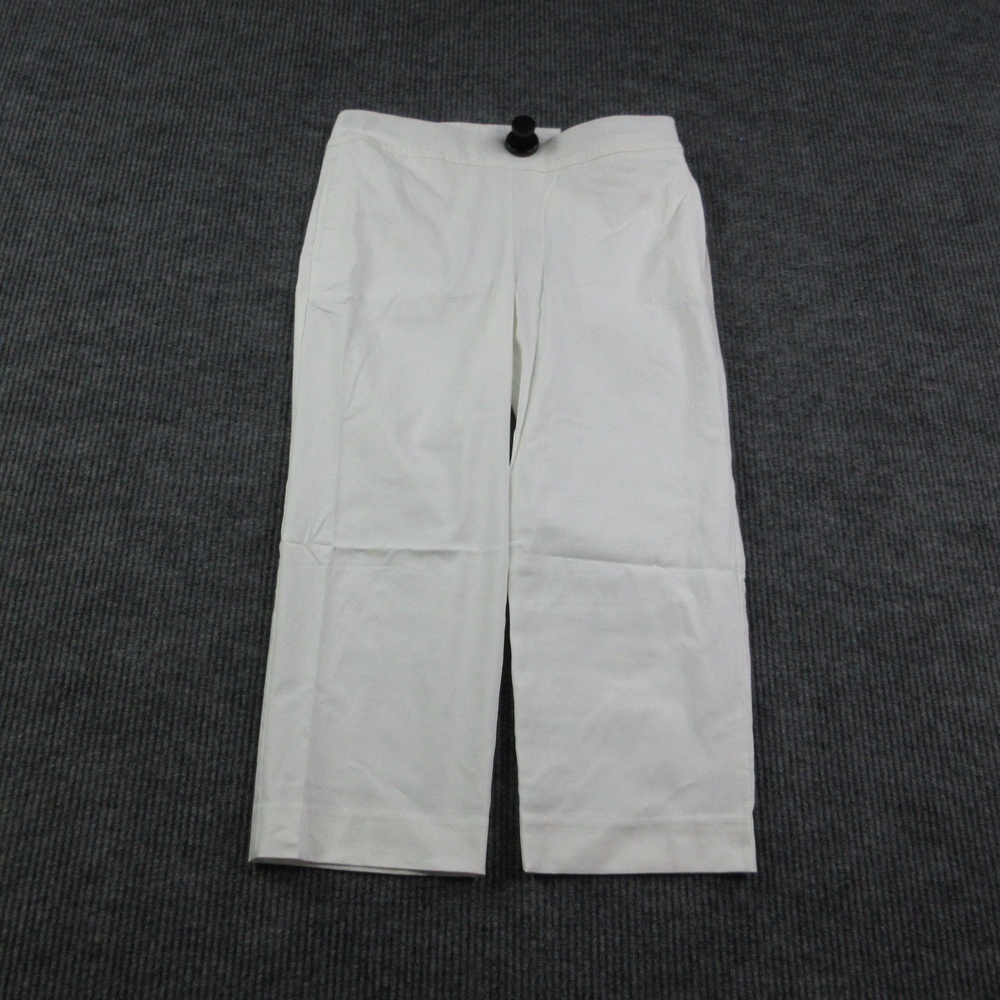 Chico's Pants Womens Petite 2 White Brigitte Straight Leg Pull-On 34x24* NWT